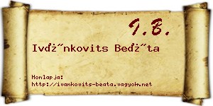 Ivánkovits Beáta névjegykártya