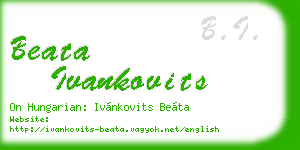 beata ivankovits business card